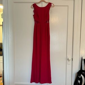 BCBGMAXAZRIA Magenta Lace Formal Gown